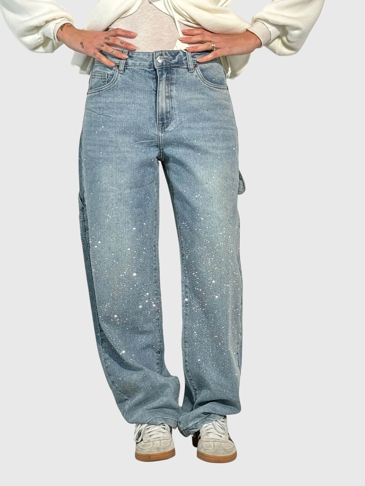 Women's Sparkle Diamond Denim Pants