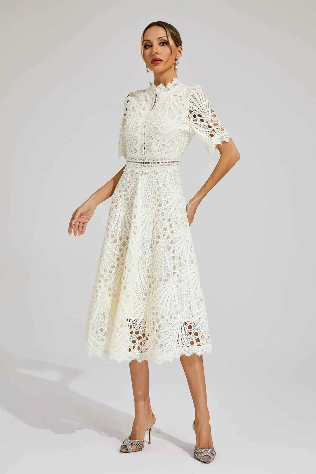Lexi | Elegant Lace Midi Dress for Women