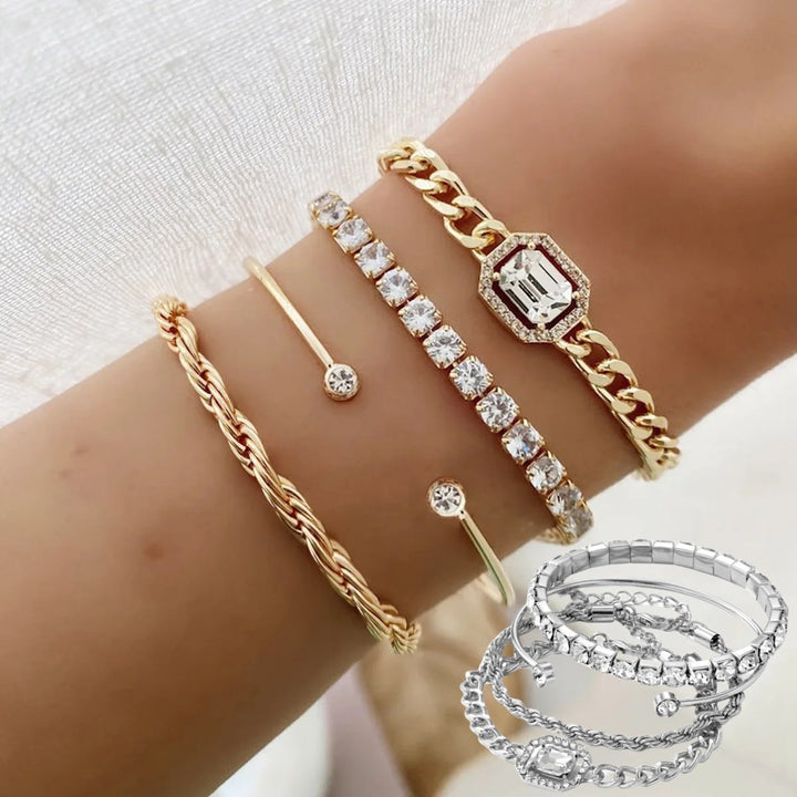 Luxe Four-Piece Bracelet Set | Women's Jewelry Collection