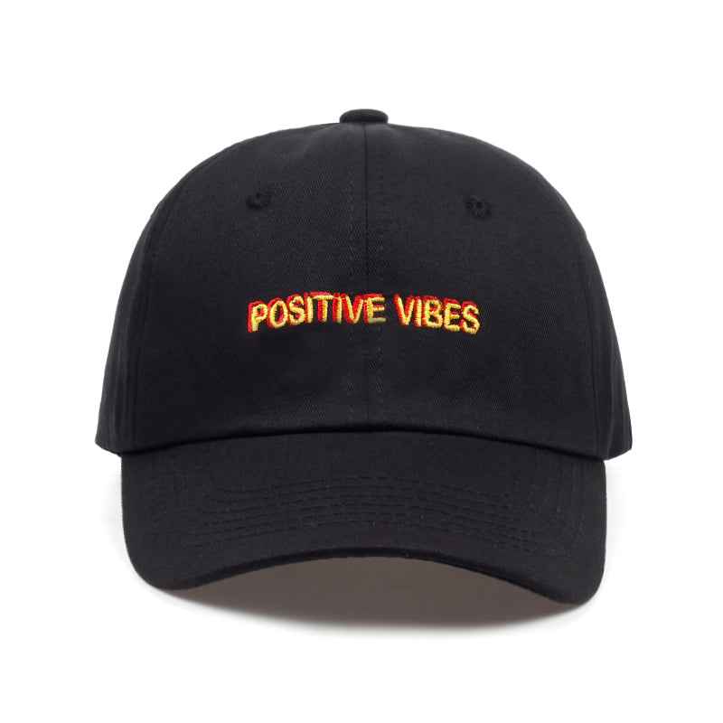 New Positive Vibes Cotton Embroidery Baseballcap Men Women