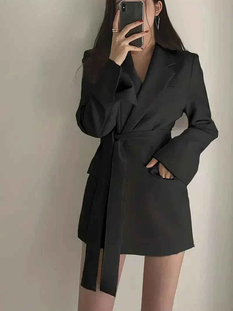 Women's Elegant Short Blazer Dress Black