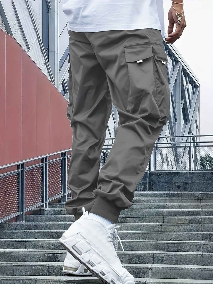 Men's Cargo Joggers – Stylish Streetwear Pants with Pockets and Cuffed Legs
