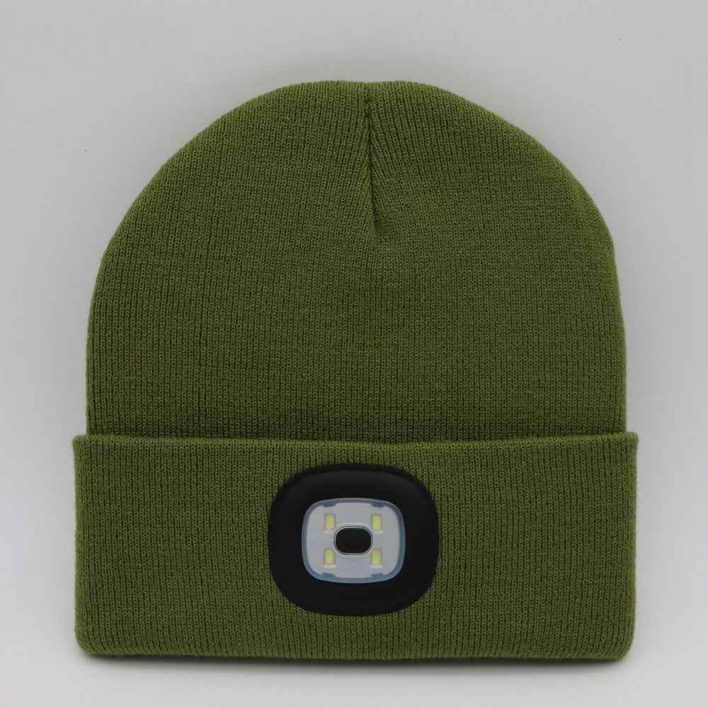 BrightBeam LED Knit Hat - Light-Up Knitted Beanie with Button Cell Power