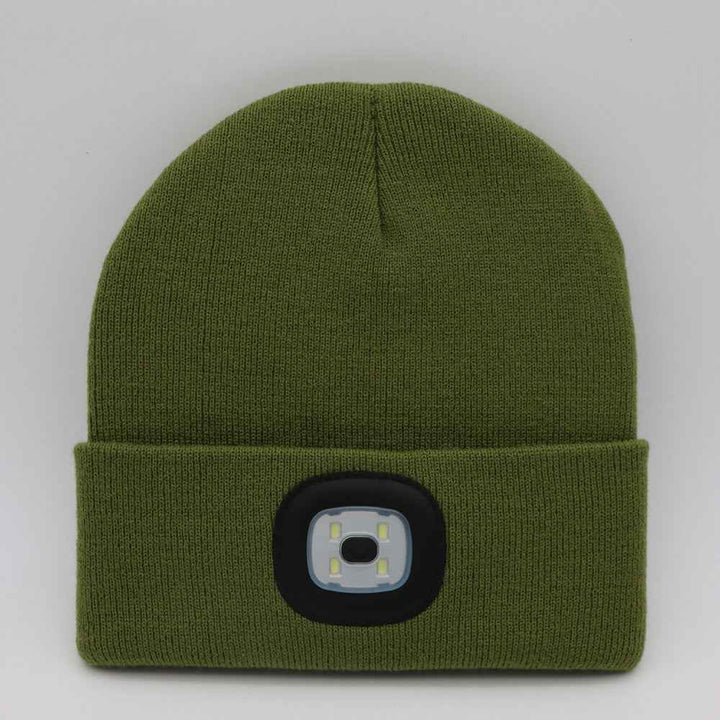 BrightBeam LED Knit Hat - Light-Up Knitted Beanie with Button Cell Power