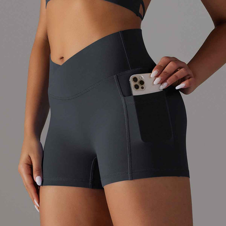 Women's Yoga Shorts with Phone Pocket for Fitness and Sports XL