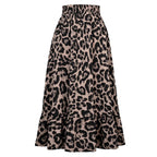 Womens Leopard Print Skirt Grey