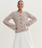 Women's Elegant Cardigan - Stylish and Versatile Taupe Grey