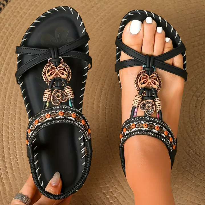 Tara | Orthopedic Sandals Black