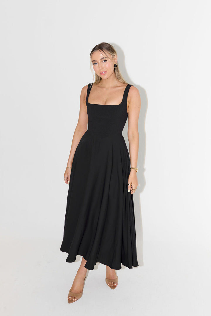 Paloma | Women's Midi Dress with Square Neckline