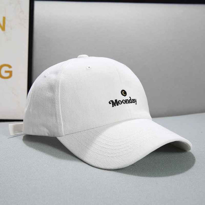 Face Displayed Small Letters Sun Visor Baseball Cap Small moon white adjustable