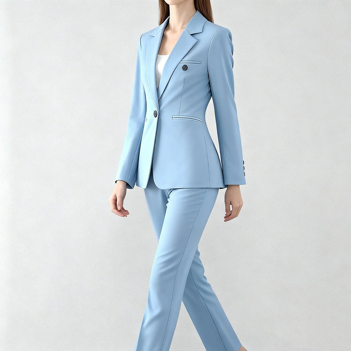 Women's Azure Notched Lapel Blazer Set