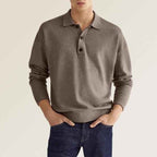 Men's Long Sleeve Polo Shirt Brown