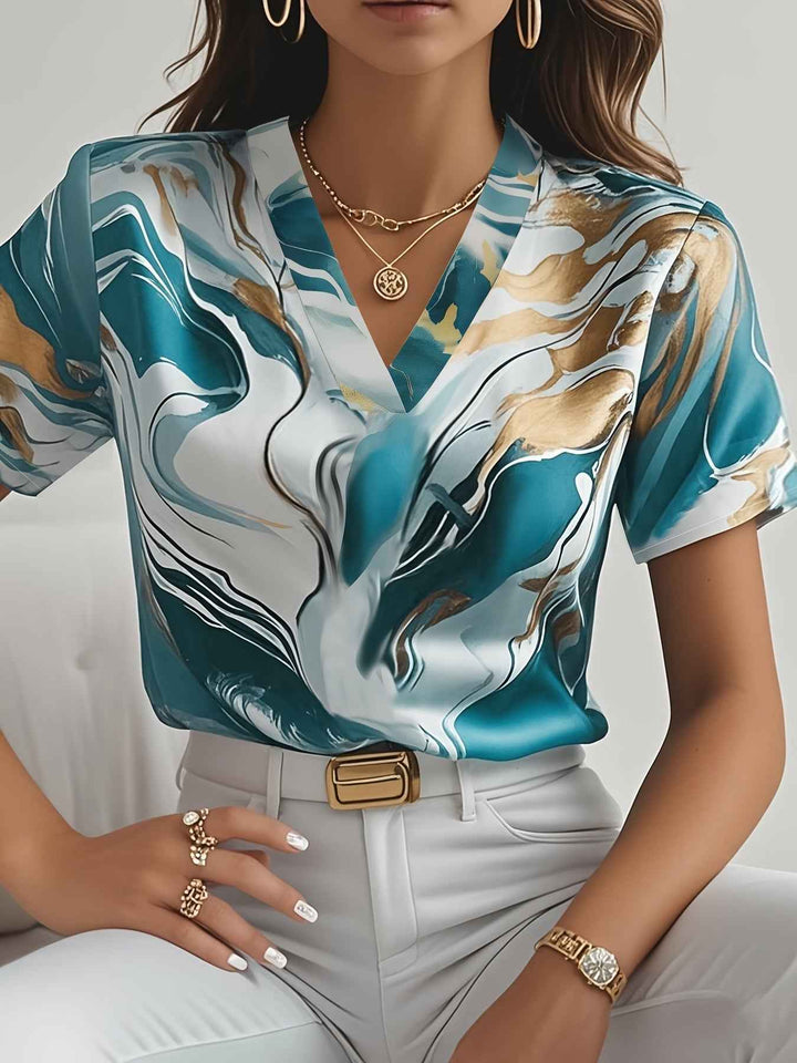 Women's Artful Swirl-Print Blouse