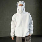 Men's Polyester Relaxed Fit Zip-up Kangaroo Pocket Hoodie