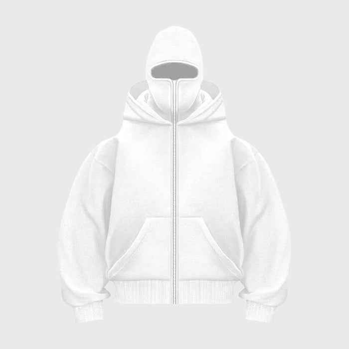 Men's Polyester Relaxed Fit Zip-up Kangaroo Pocket Hoodie