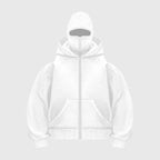 Men's Polyester Relaxed Fit Zip-up Kangaroo Pocket Hoodie