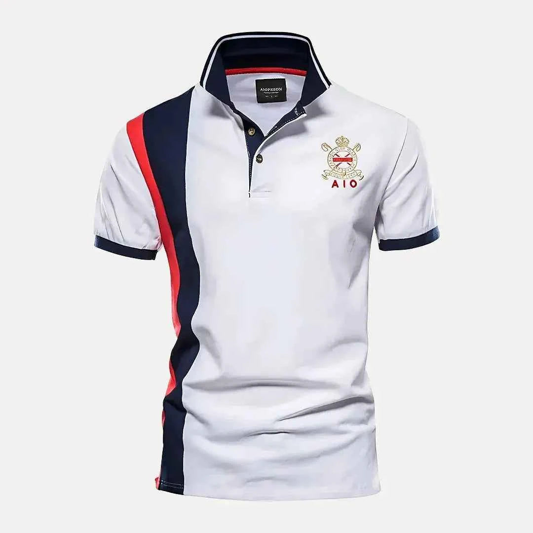 Men's Premium Polo Shirt - Stylish & Comfortable White Navy Red