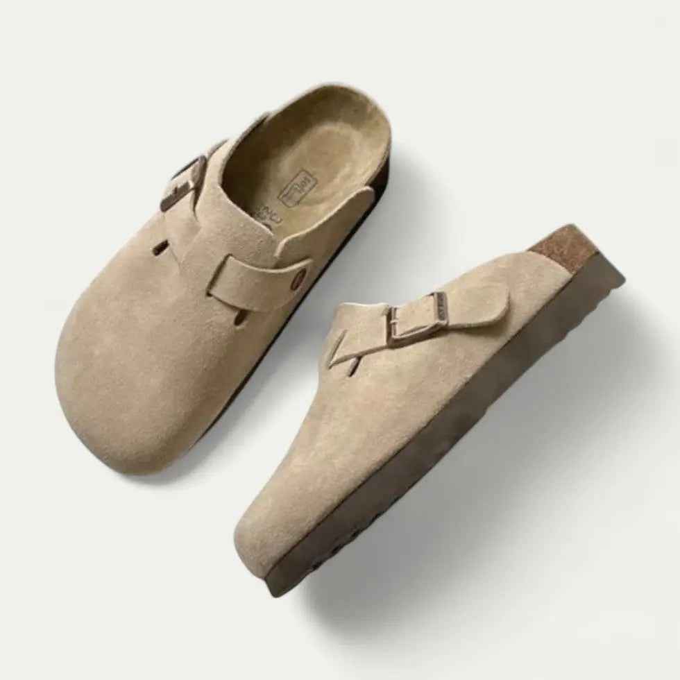 Women's Adjustable Buckle Clogs – Stylish Comfort for Everyday Wear Beige