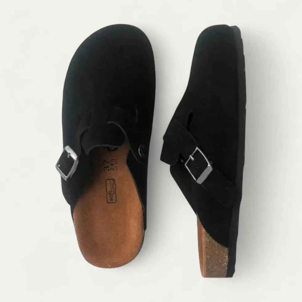 Women's Adjustable Buckle Clogs – Stylish Comfort for Everyday Wear Black