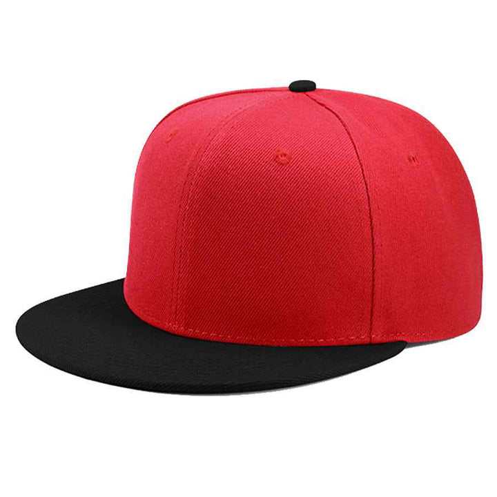 Adjustable Unisex Snapback Baseball Hats - Vibrant Multi-Color Hip-Hop Sport Caps for All Styles Red black Adjustable