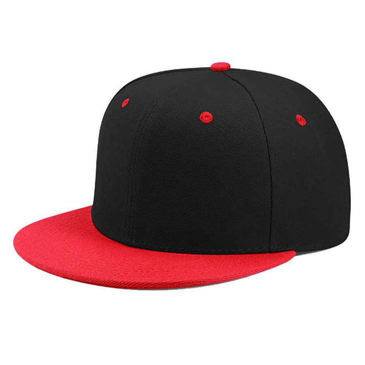 Adjustable Unisex Snapback Baseball Hats - Vibrant Multi-Color Hip-Hop Sport Caps for All Styles Black red2 Adjustable