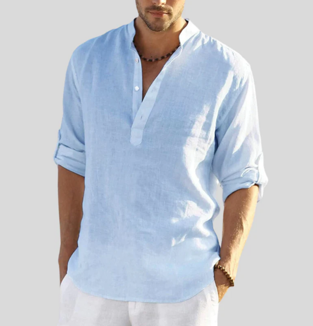 Men's Premium Summer Shirt - Stylish Design Light Blue