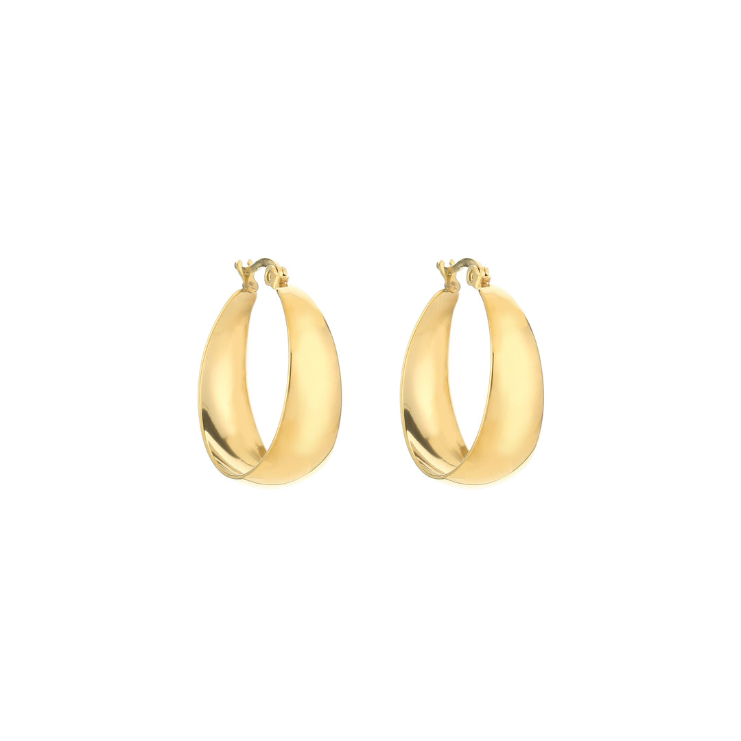 Aiko | Women's 25mm Flat Hoop Earrings Gold