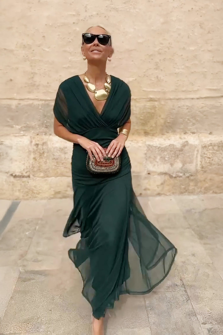 Sophia | Women's V-Neck Shift Maxi Dress for Date Night