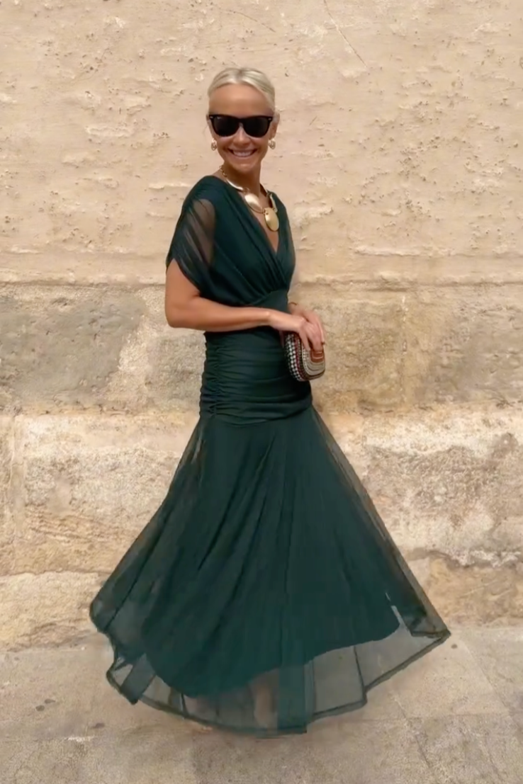 Sophia | Women's V-Neck Shift Maxi Dress for Date Night