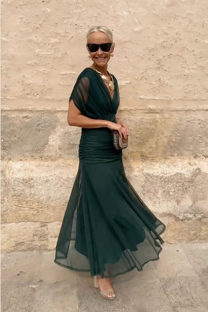 Sophia | Women's V-Neck Shift Maxi Dress for Date Night