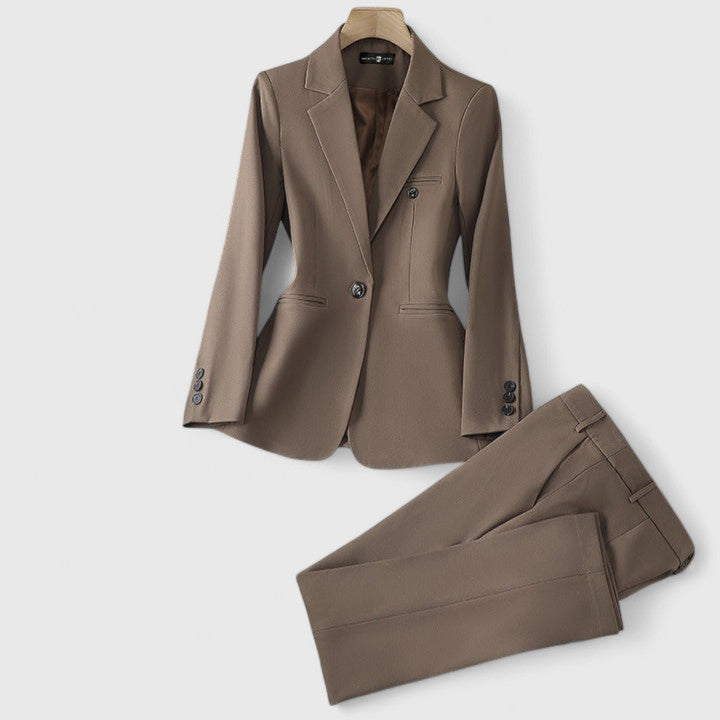Women's Tailored Fit Office Suit Brown