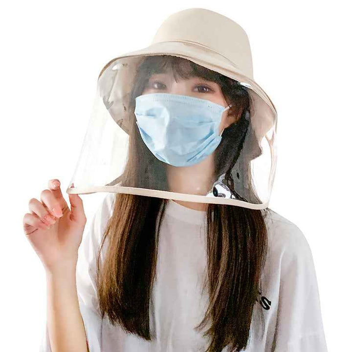 Anti-Fog UV Protection Bucket Hat for Outdoor Travel & Dust Defense Beige M