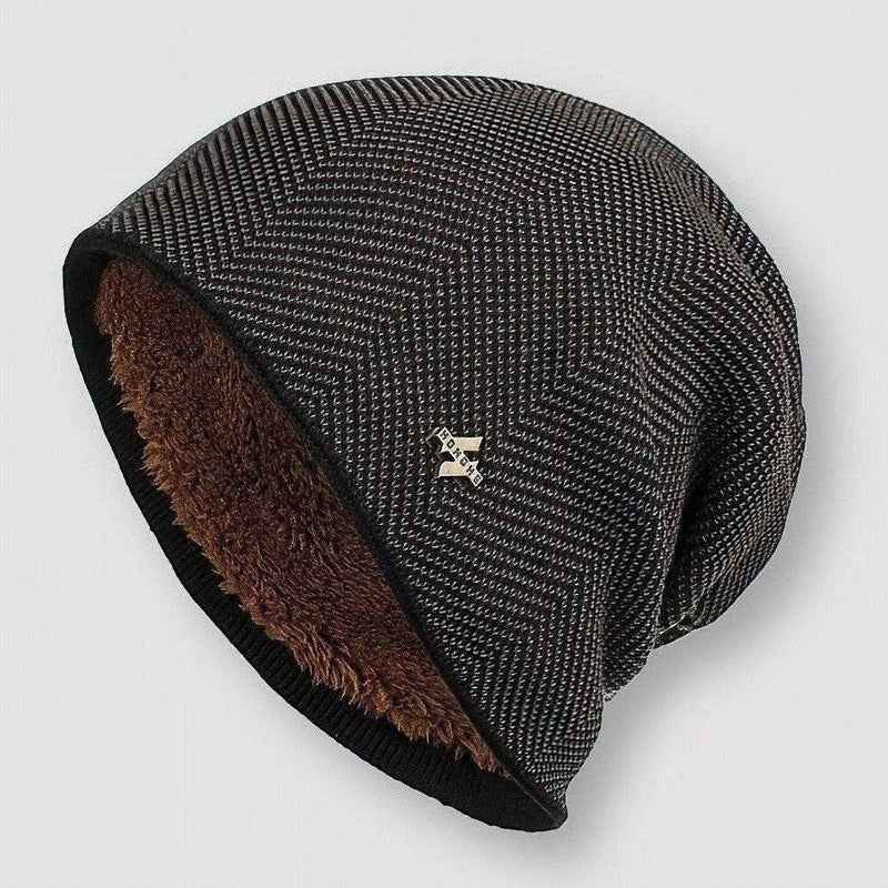 Thermal Lined Ribbed Slouchy Beanie Brown One size