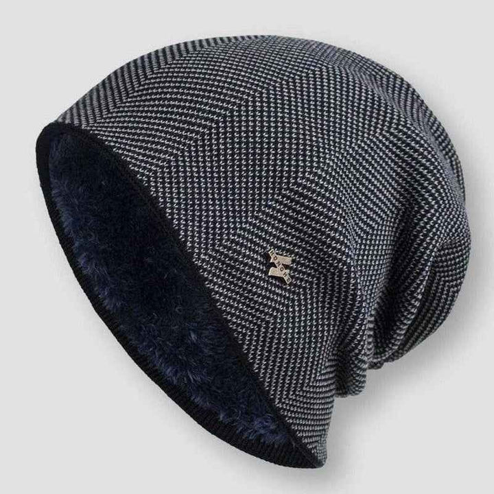 Thermal Lined Ribbed Slouchy Beanie Blue One size
