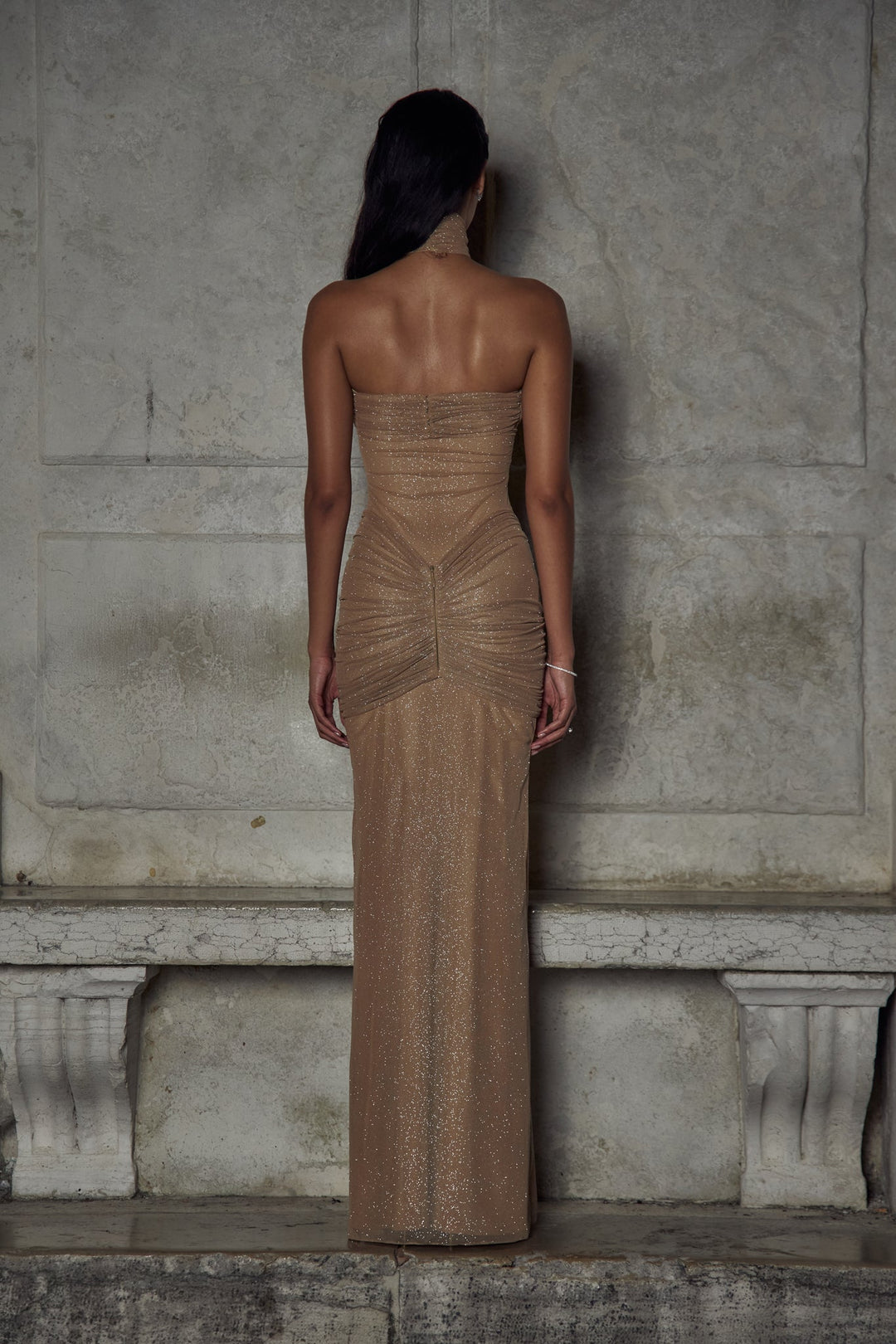 Arissa | Women's Strapless Glitter Maxi Dress for Glamorous Looks