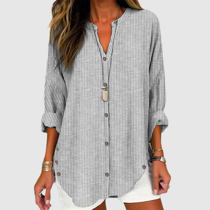 Women's Roll-Up Sleeve Hem Blouse
