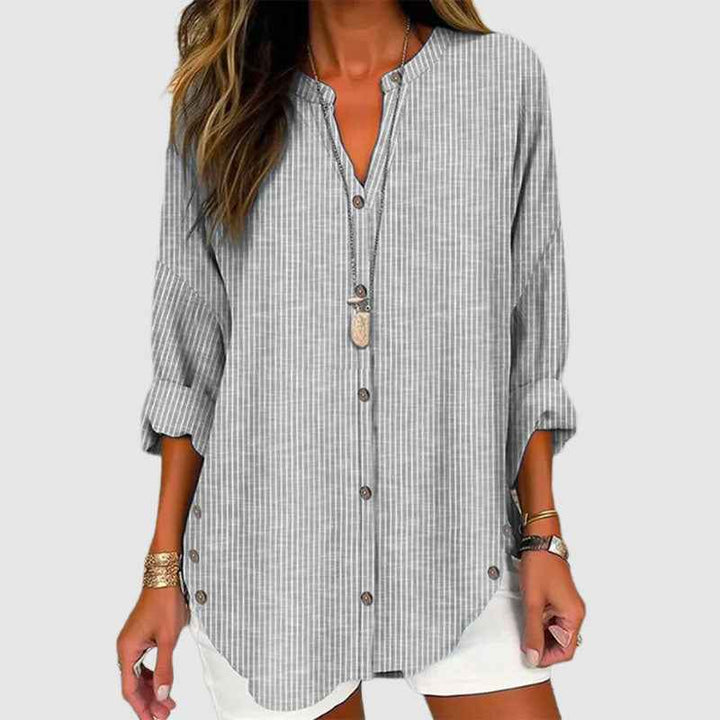 Women's Roll-Up Sleeve Hem Blouse