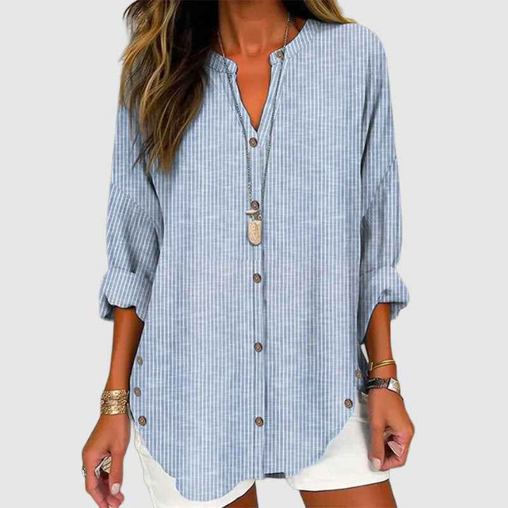 Women's Roll-Up Sleeve Hem Blouse