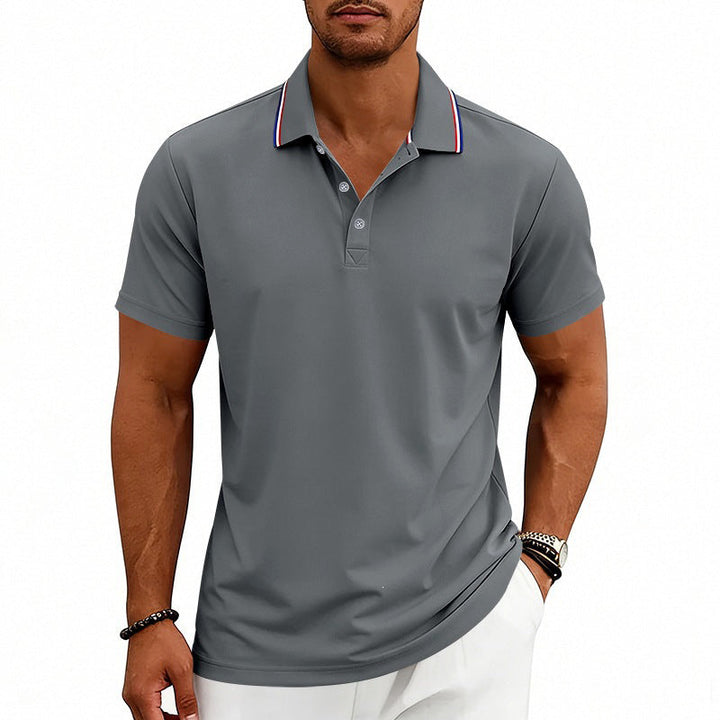 Men's Classic Three-Button Polo Shirt Gray