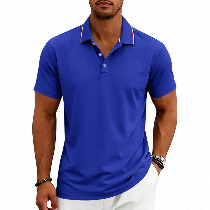 Men's Classic Three-Button Polo Shirt Blue