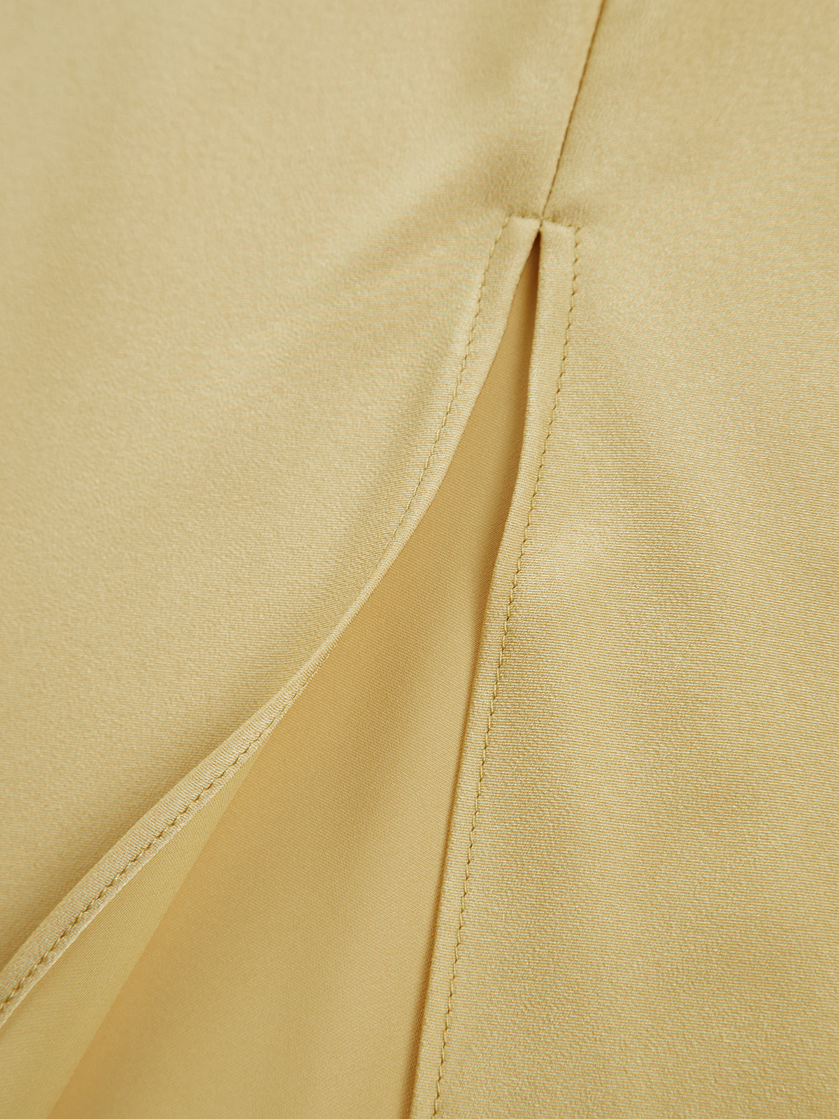 Women's One-Shoulder Midi Slip Dress – Silky Satin Look with Slit