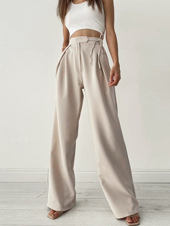 Jazzy | Women's High-Waisted Trousers - Stylish and Comfortable Beige