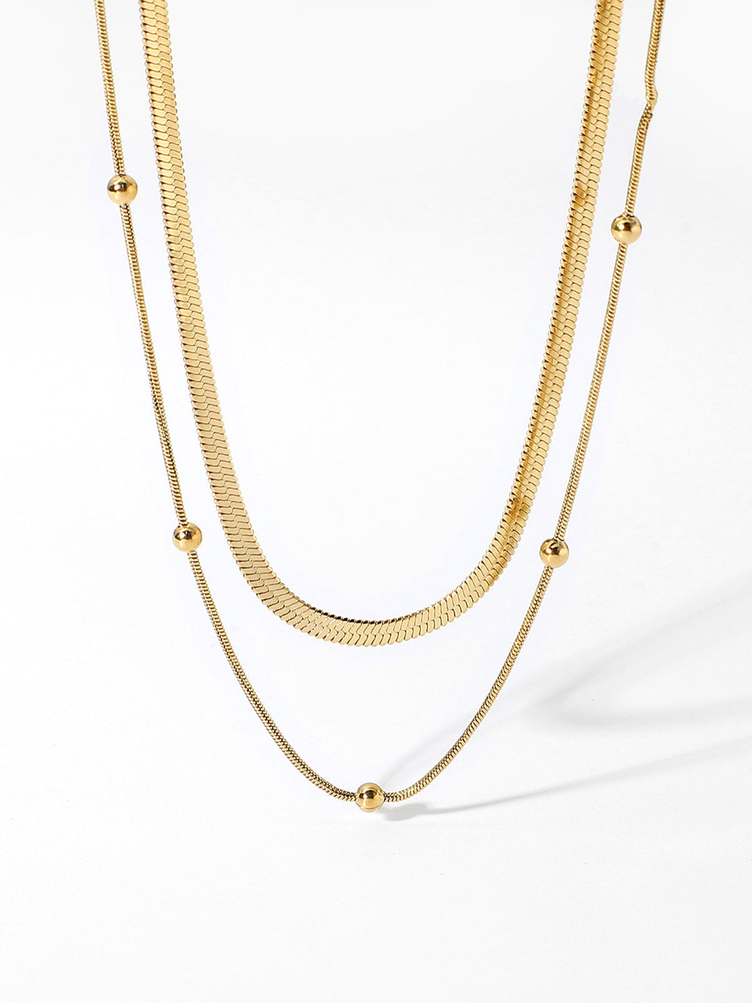 Kacey | Women's Layered Gold Necklace with Beads