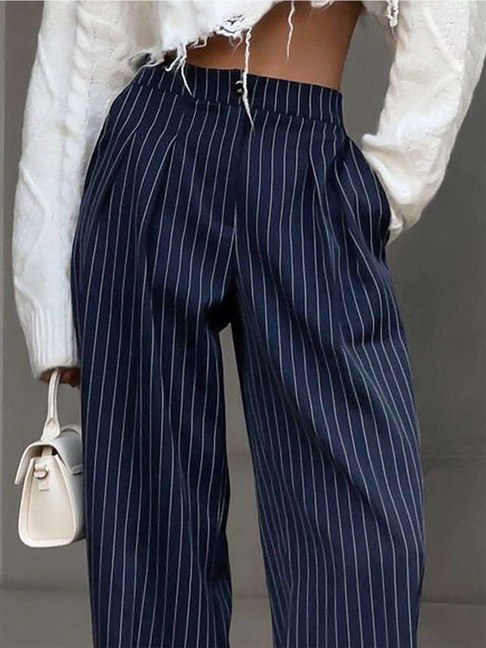 Hedy | Women's Elegant High-Waist Striped Wide-Leg Trousers