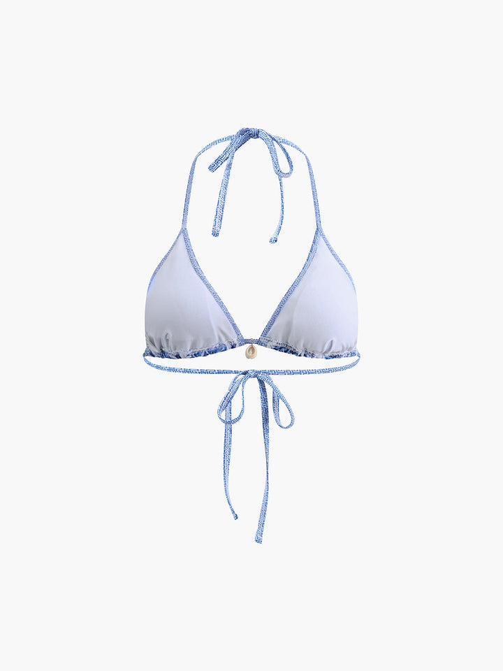 Florencia | Women's Halter Bikini Set – Stylish Blue Print Design