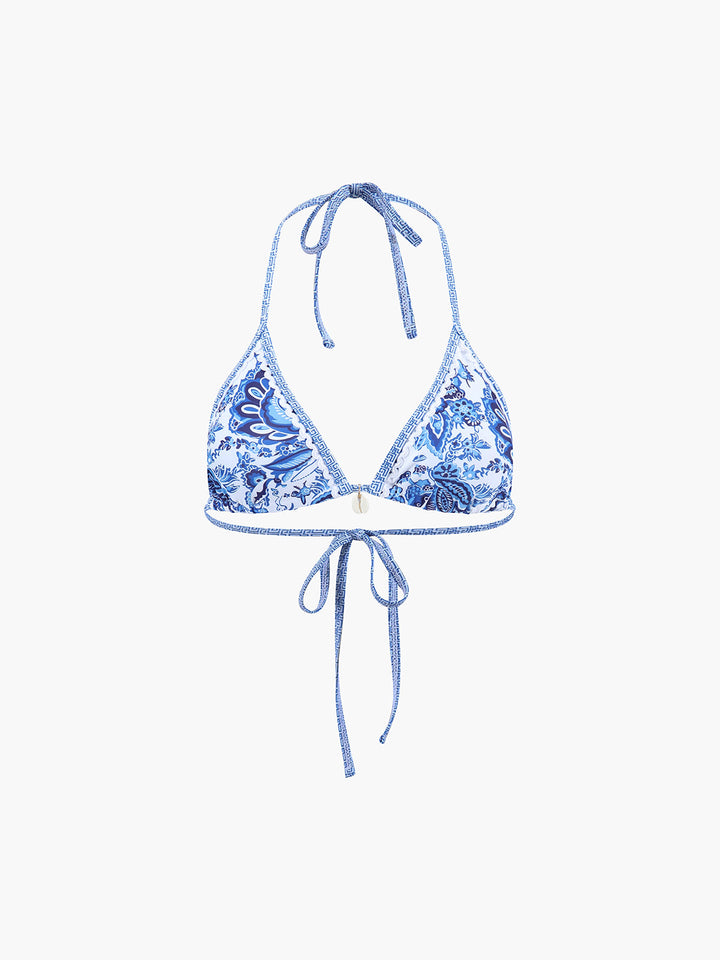 Florencia | Women's Halter Bikini Set – Stylish Blue Print Design