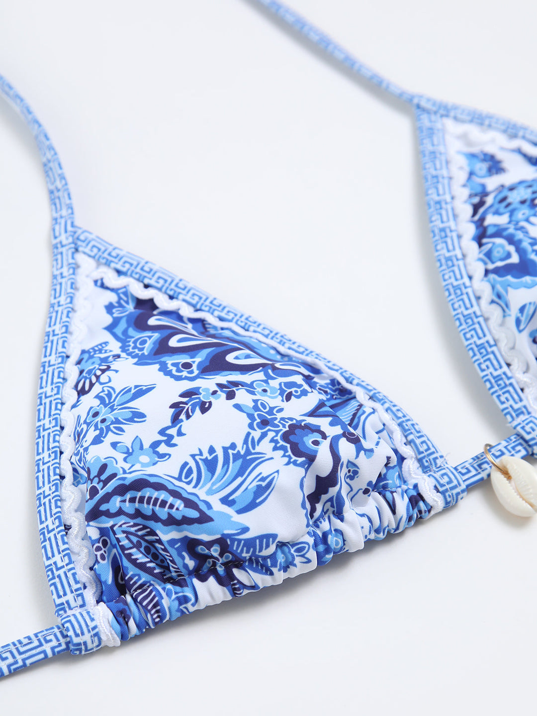 Florencia | Women's Halter Bikini Set – Stylish Blue Print Design