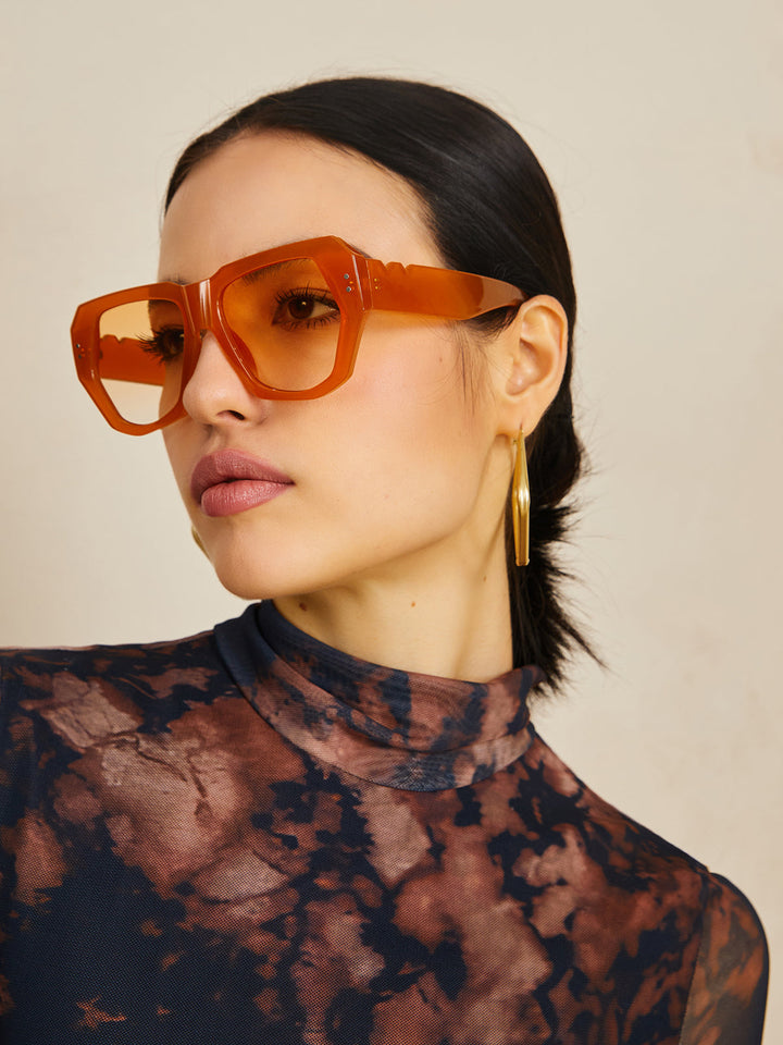Retro Rive | Women's Vintage Cat Eye Sunglasses Light Brown One Size