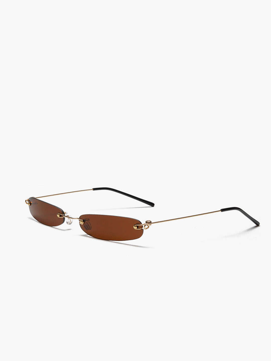 Narrow | Women's Vintage Style Rectangular Sunglasses UV400 Brown One Size