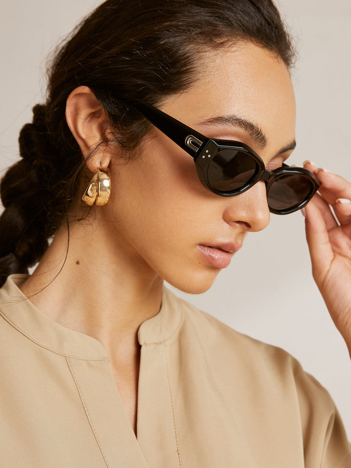 Vintage Cat Eye Sunglasses | Women's UV400 Fashion Eyewear Black One Size